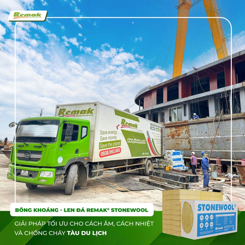 Bông Khoáng - Len Đá Remak® Stonewool: Giải Pháp Cách Âm, Cách Nhiệt và Chống Cháy Số 1 Trong Ngành Đóng Tàu Du Lịch 1 Len đá Remak® Stonewool hiện được đánh giá là vật liệu đóng tàu số 1 nhờ khả năng cách âm cách nhiệt và chống cháy tốt